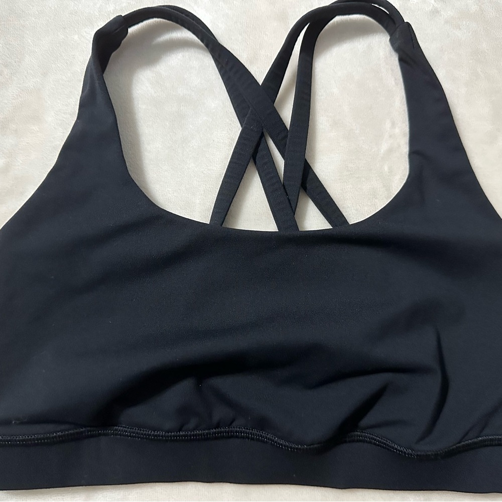 Lululemon black sports bra size 6. Used once.